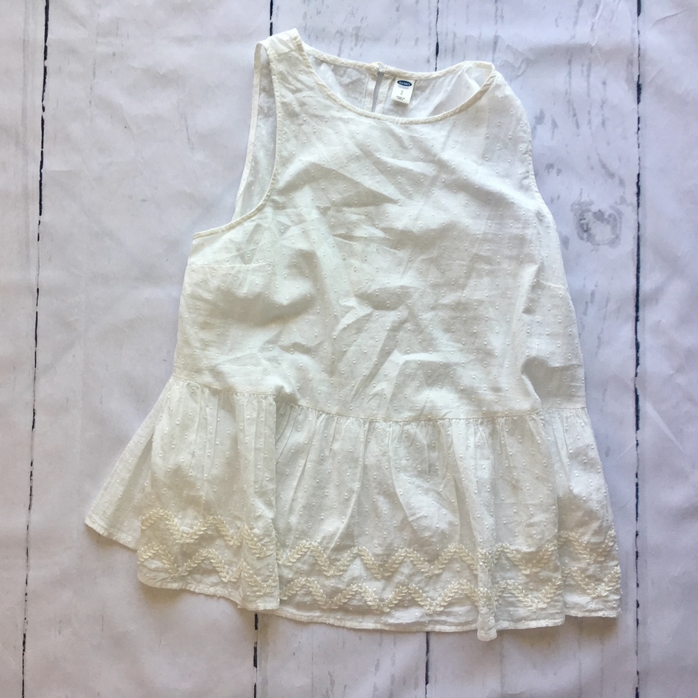 Sleeveless Embroidered Peplum Top